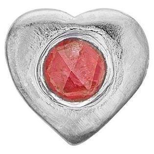 Christina Collect 925 sterlingsølv Ruby Heart Lite sølvhjerte med rød rubin, modell 603-S2